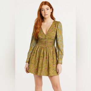 House of Harlow 1960 floral metallic mini dress